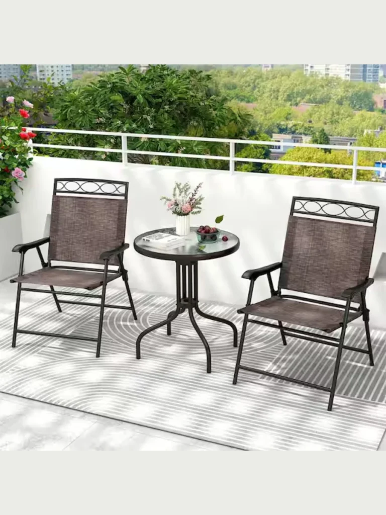 Foldable bistro sets for flexible dining