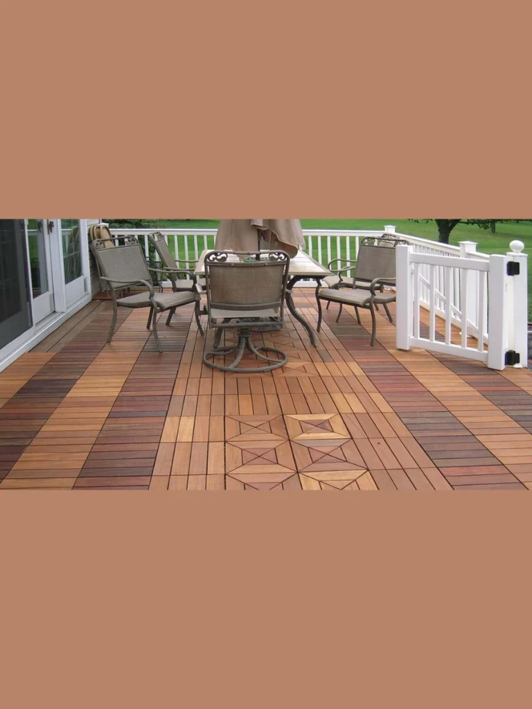 Using wooden deck tiles for instant flooring