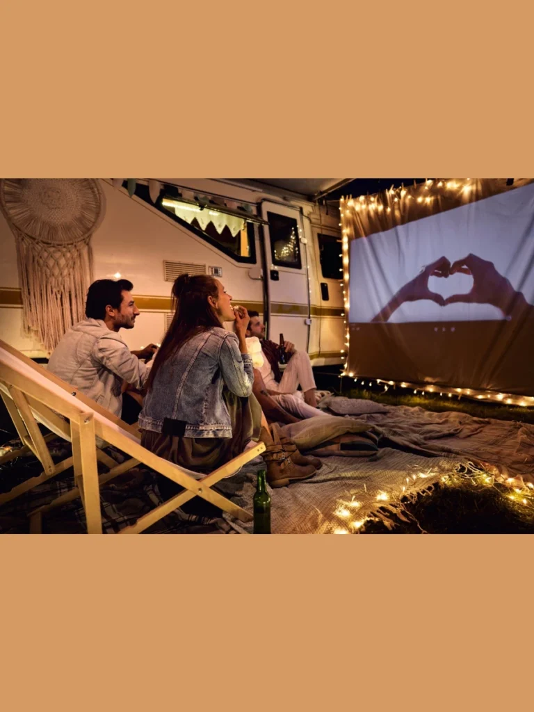 Cozy Outdoor Movie Night Setup
