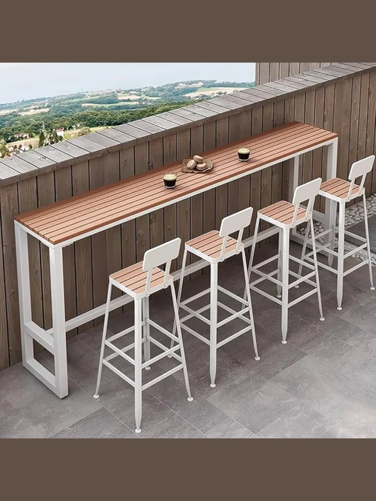  Multi Purpose Railing Tables with Bar Stools