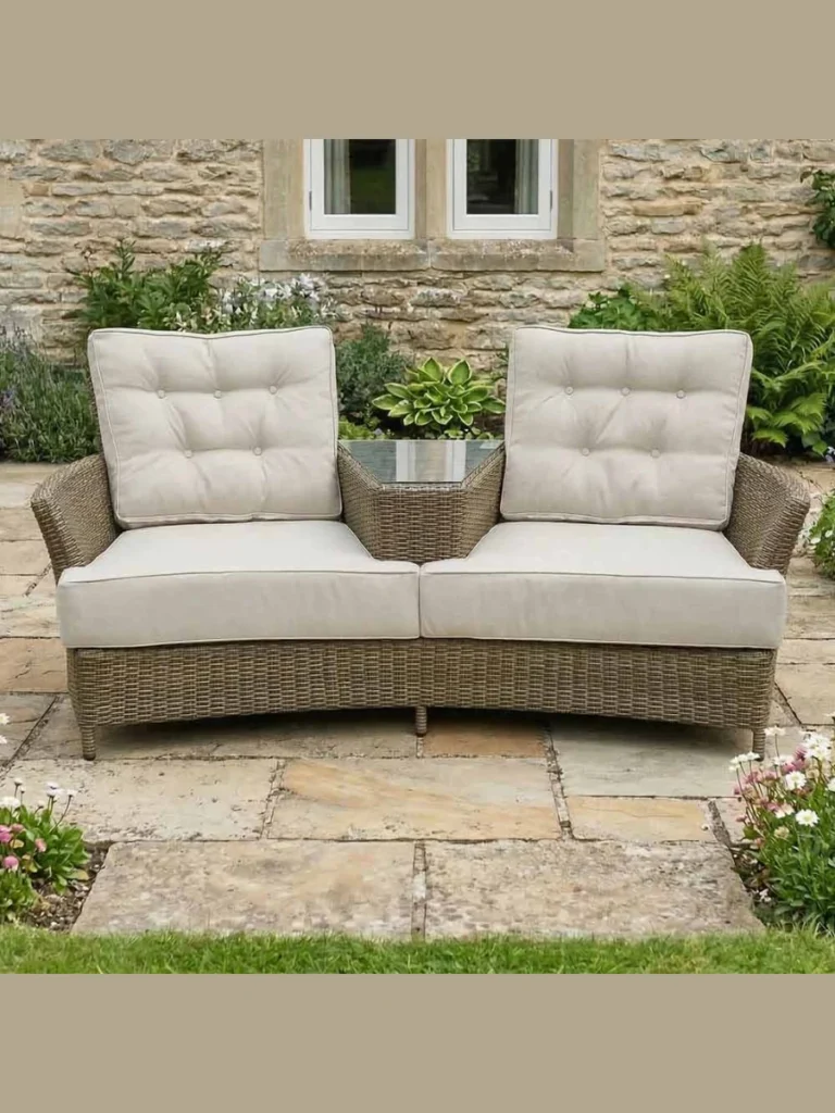 Slim Profile Wicker Love Seats for Couples
