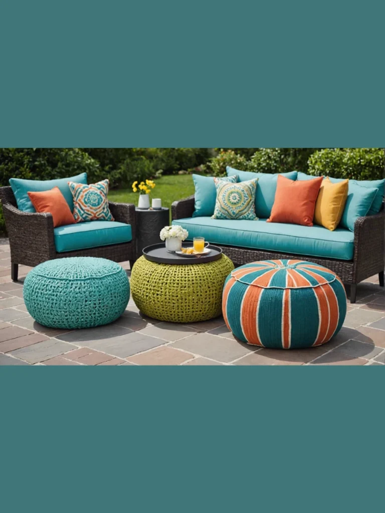 Comfy Outdoor Floor Pillows and Oversized Poufs