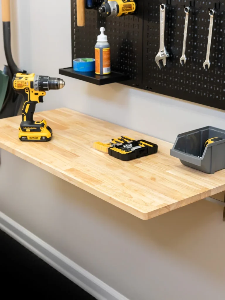 Mount Foldable Workbenches to Save Floor Area