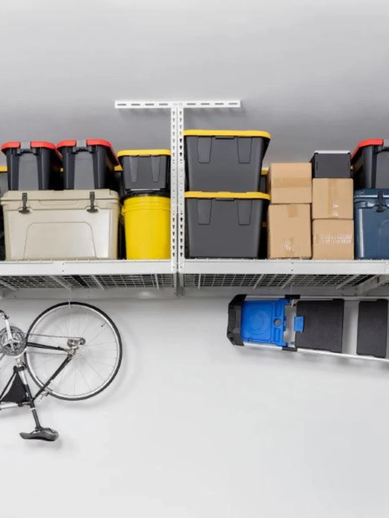 Install Overhead Racks for Seasonal Plastic Bins