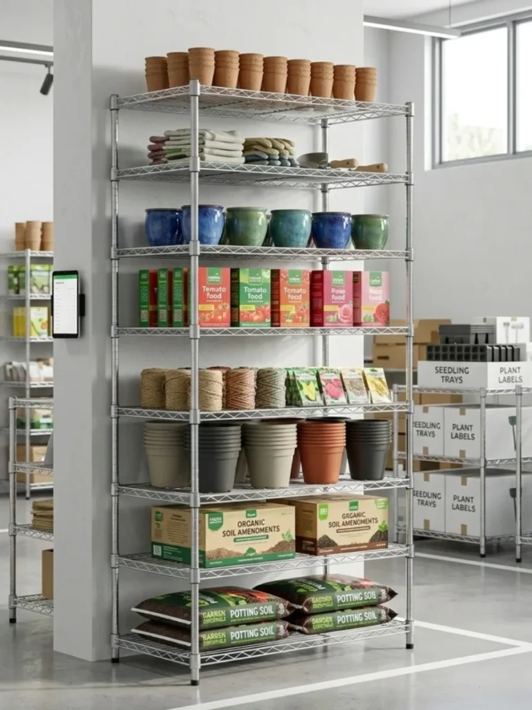 Wire Mesh Ceiling Shelving Units