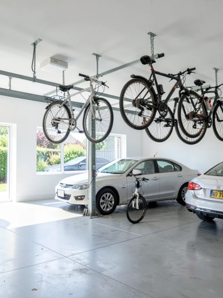 Ceiling Mounted Bike Storage for Floor Clearing