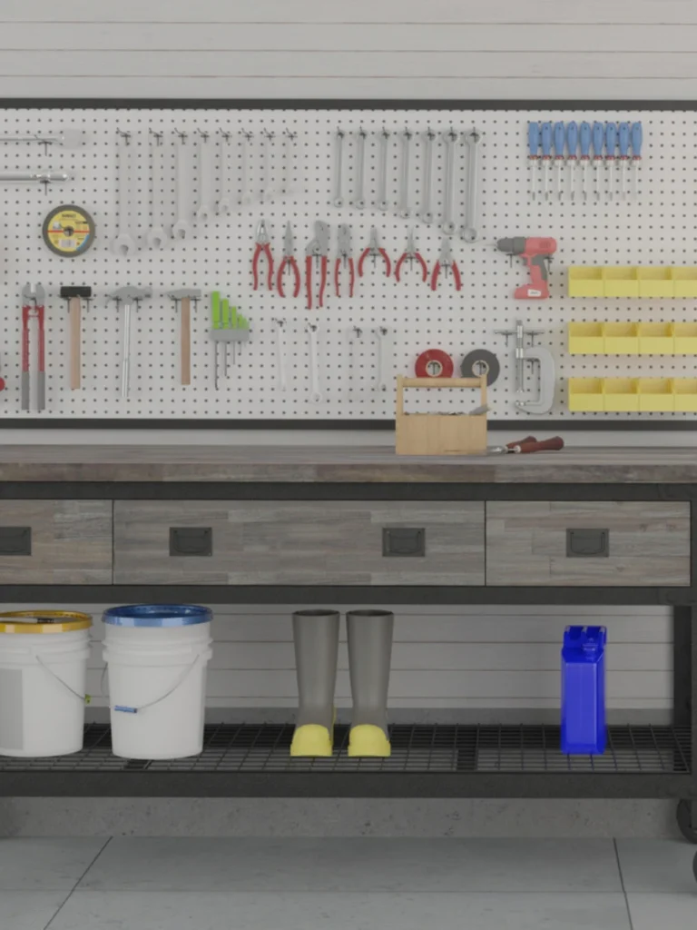 Integrated Bench With Deep Double Row Drawers