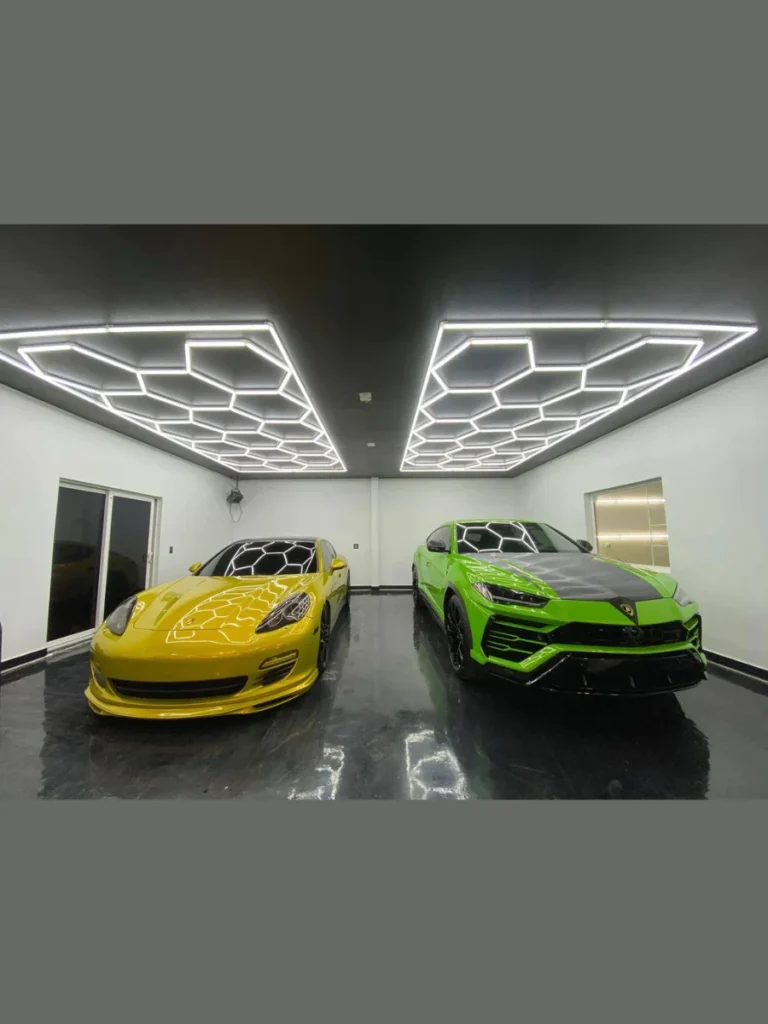 Integrated LED hex lighting for a futuristic ceiling