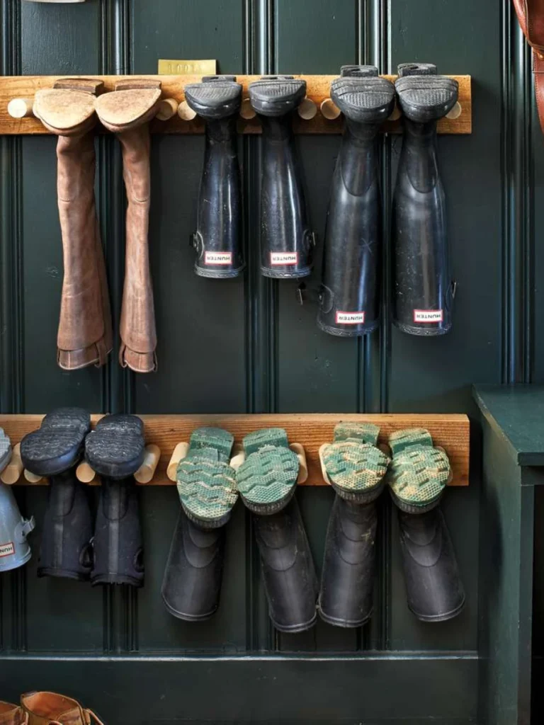 Floating PVC Pipe Shoe Storage Cubbies