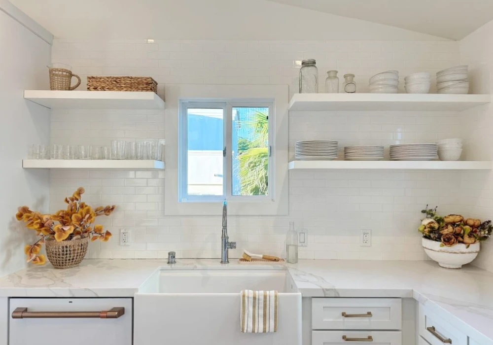 Use Open Shelving for Practical Elegance