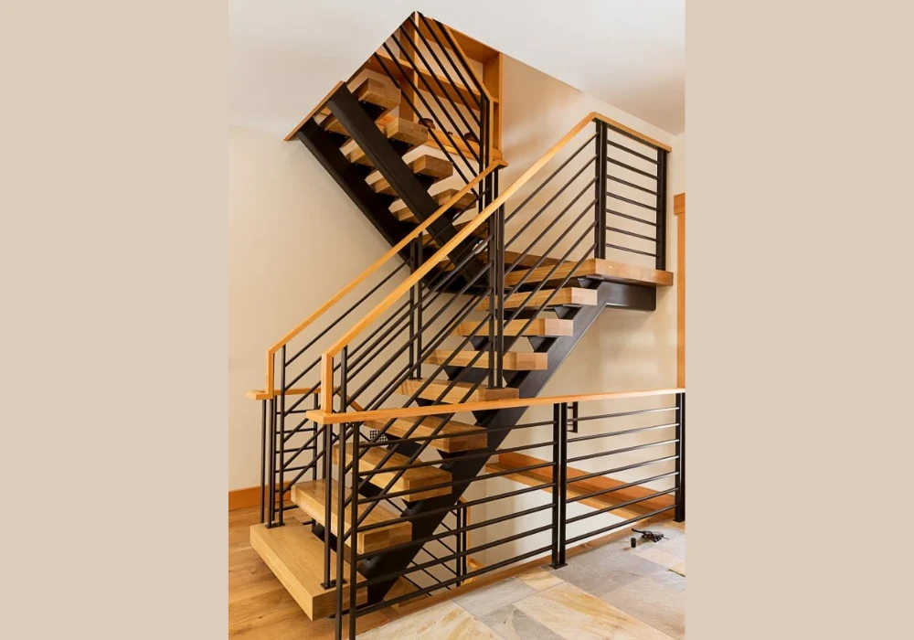 Wood and Black Metal Modern Railing Ideas