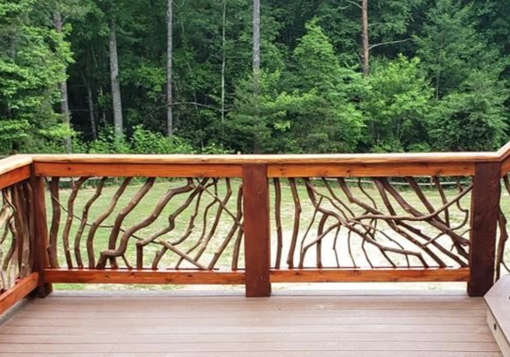 Wooden Backyard Railing Ideas for Rustic Charm