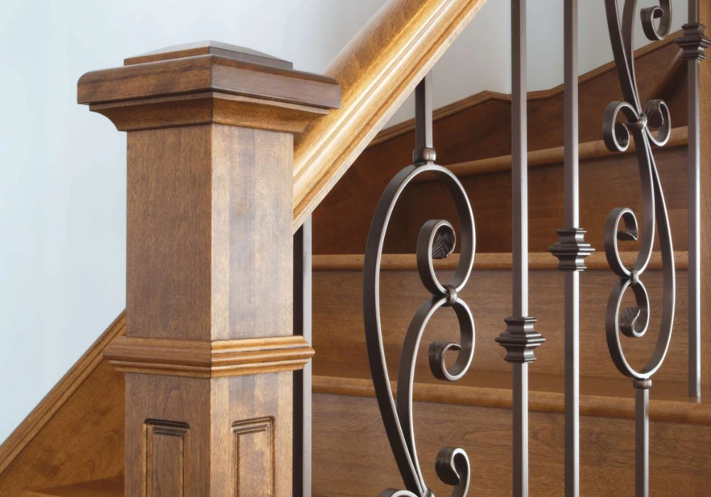 Wooden Posts with Metal Balusters for a Classic Look