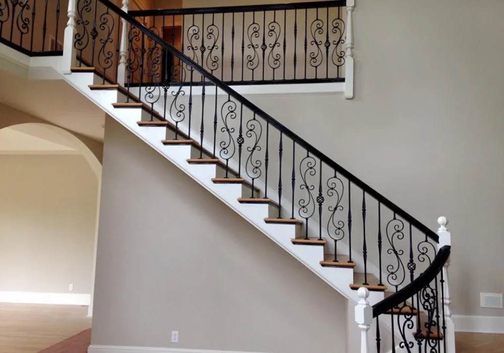 Wrought Iron and Wood Stair Railing Ideas for Classic Elegance