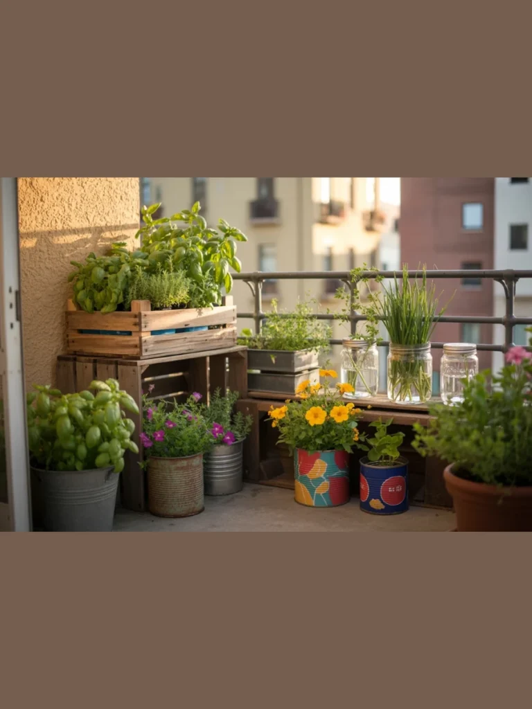 Recycled Tin Can Herb Wall