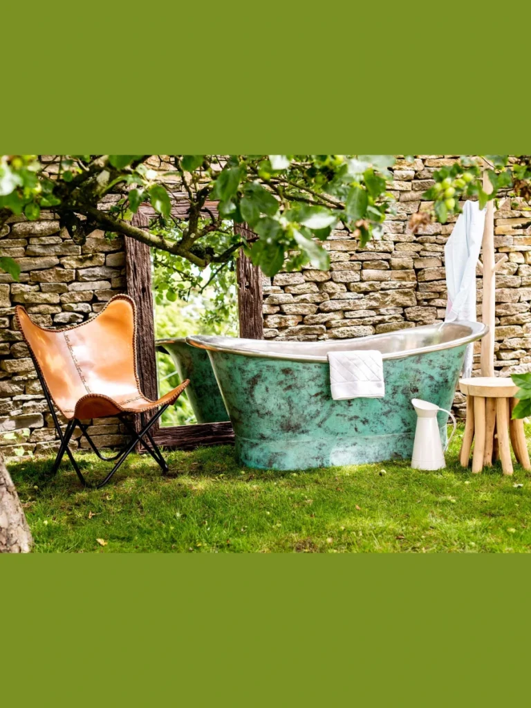 Elevated stone soak tubs