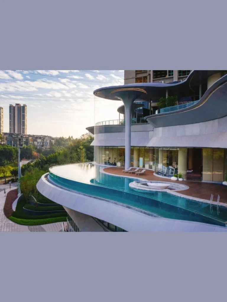 Suspended acrylic bottom pools