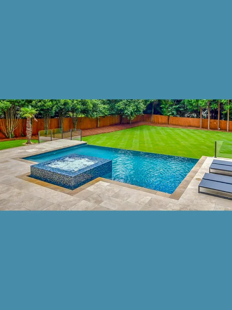 Corner infinity edge balcony pools
