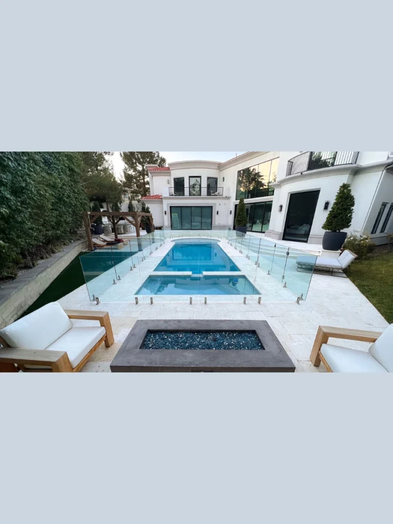 Clear glass wall balcony pools