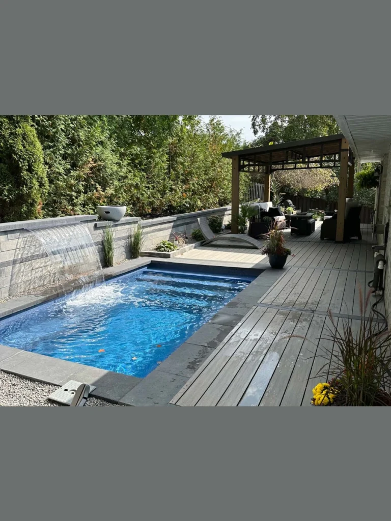 Semi inground fiberglass balcony pools