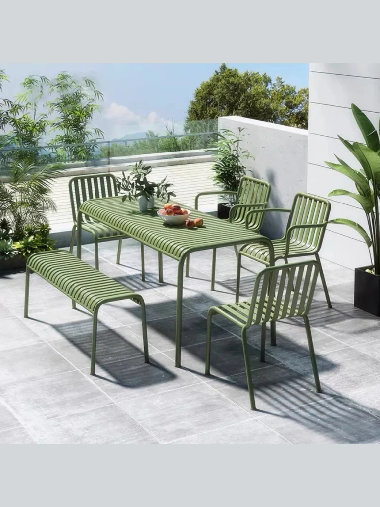 Colorful Metal Slat Chairs