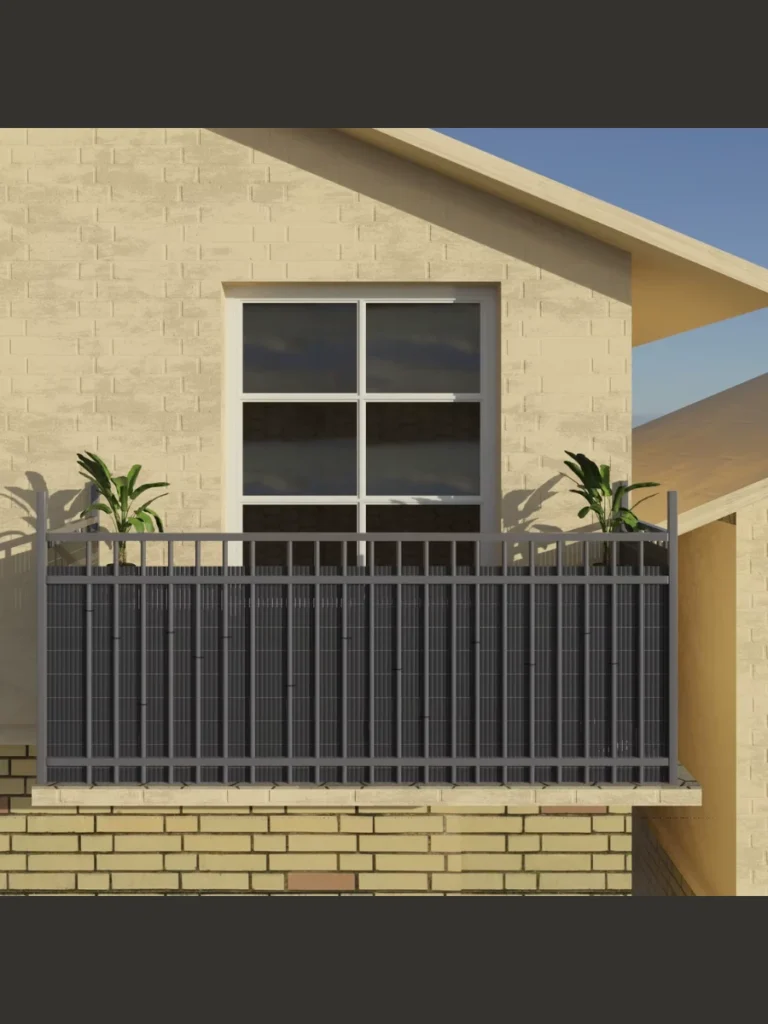  Weaving Plastic Privacy Strips Through Railings