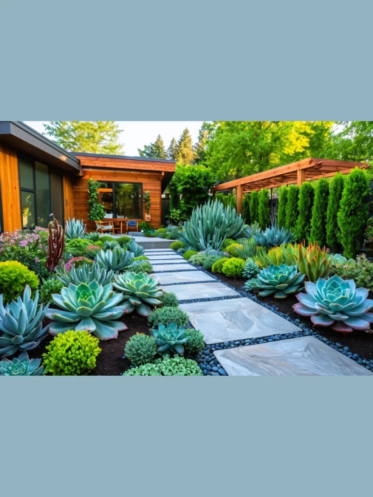 Succulent Rock Gardens in Shallow Stone Bowls