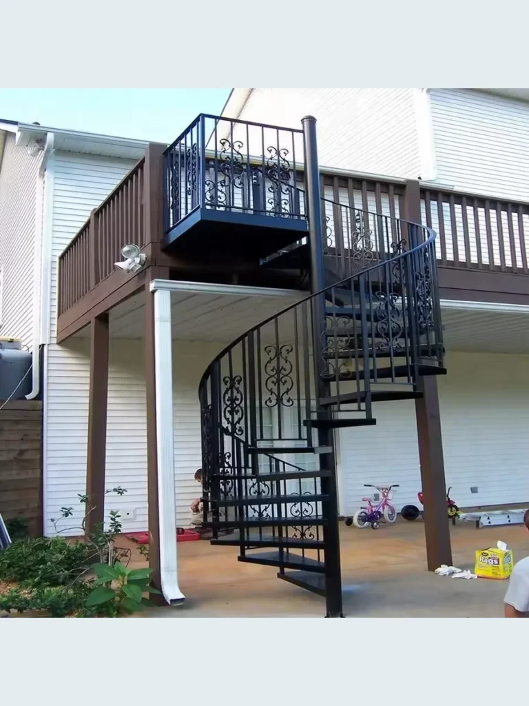 Decorative wrought iron spiral stairs