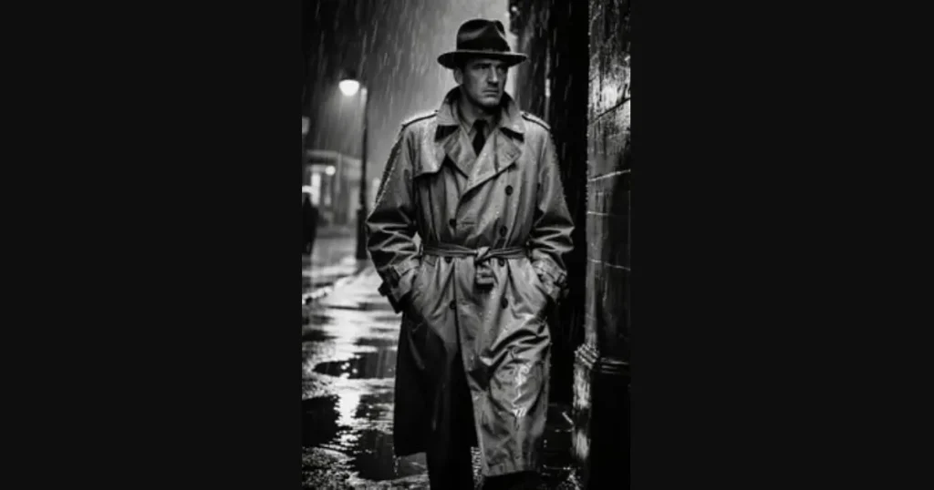 Professional Classic Noir Trench Coat Detective