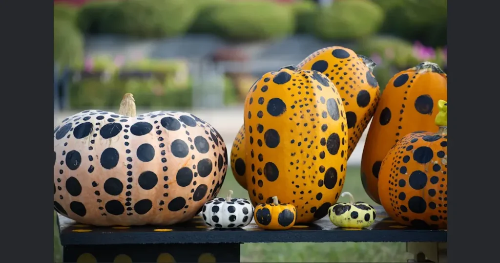 Affordable Painted Polka Dot Porch Pumpkins
