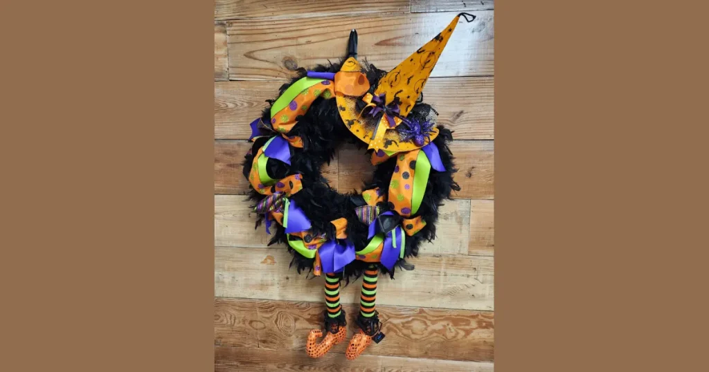 Top Wicked Witch Leg Grapevine Wreath