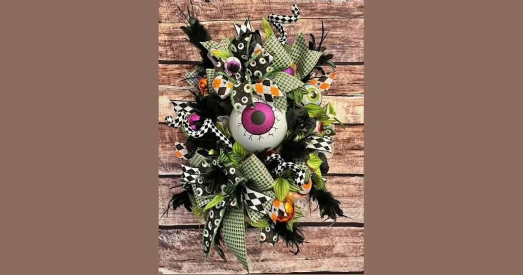 Affordable Creepy Eyeball Faux Floral Wreath