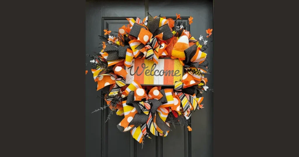 Affordable Candy Corn Ribbon Wreath