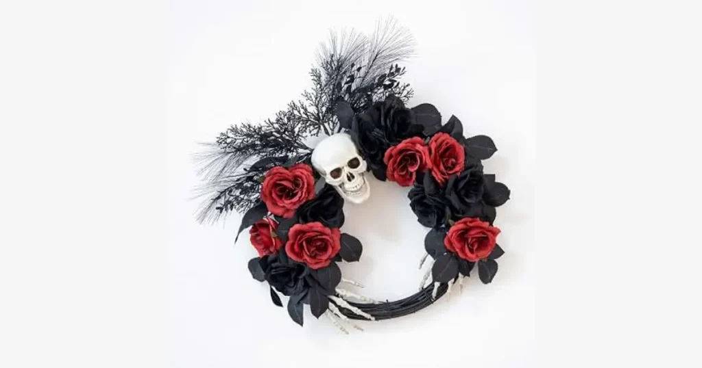 Best Gothic Black Rose Skull Wreath