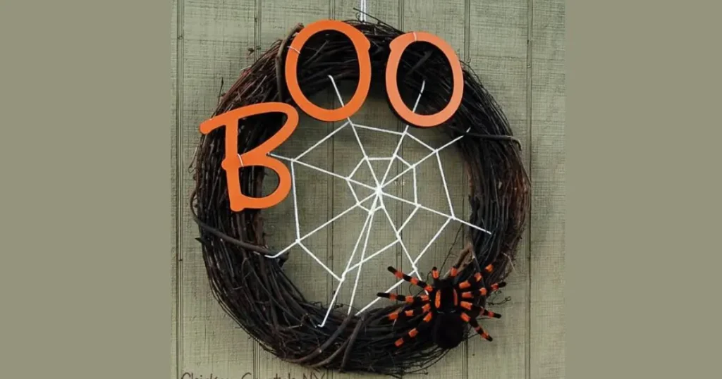 Spooky Monogram Spiderweb Wreath