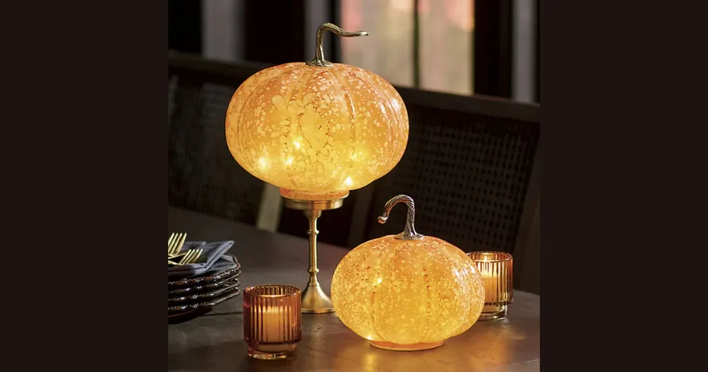 Chic Glowing Glass Marble Pumpkins