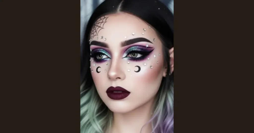 Chic Celestial Moon and Star Makeup