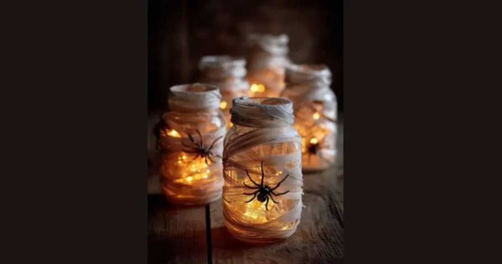 Affordable Mason Jar Mummy Party Lanterns