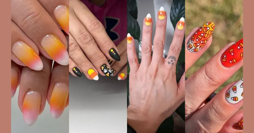 Sweet Candy Corn Ombre Nail Art