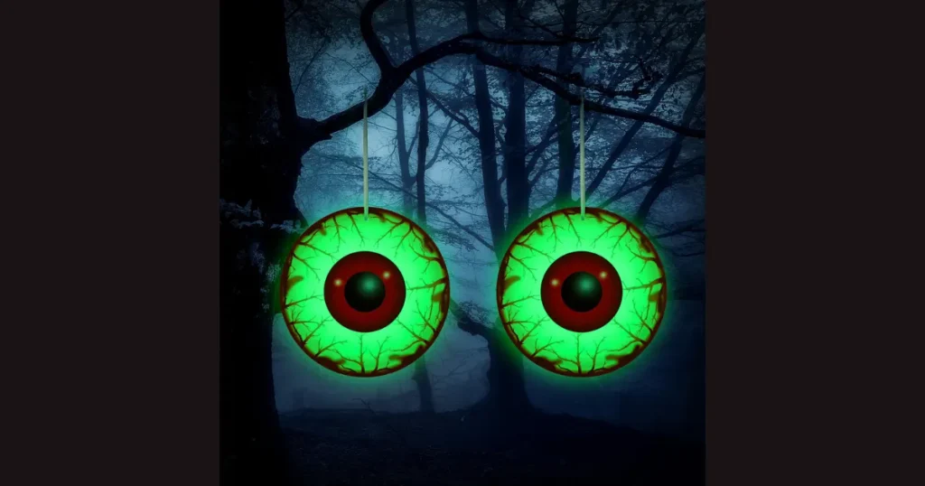 Spooky Bush Glowing Creature Eyes