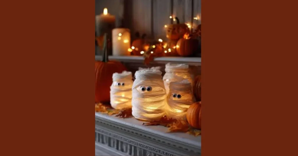 Charming Mason Jar Mummy Porch Lanterns