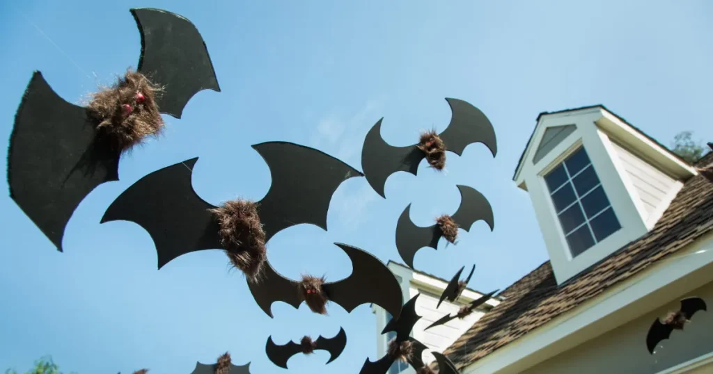 Chic Hanging Bat Swarm Siding Decor