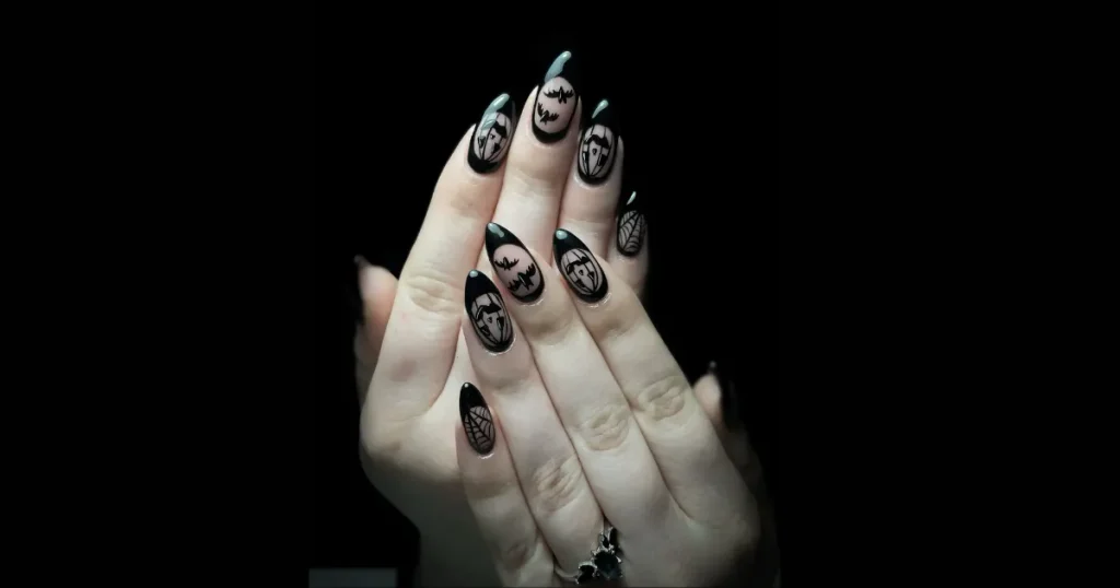 Chic Cobweb Negative Space Nails