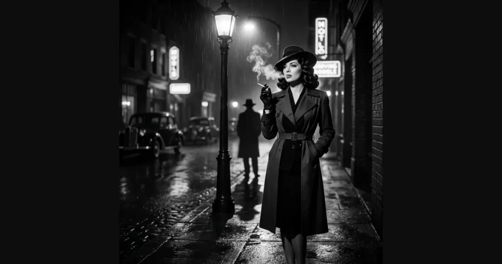 Classic Noir Film Trench Coat Investigators