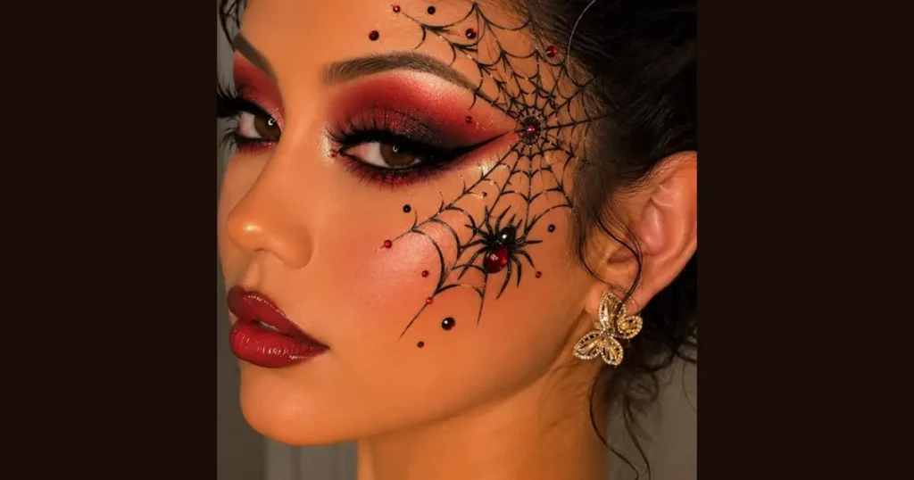 Glamorous Spider Web Eyeliner Face Makeup