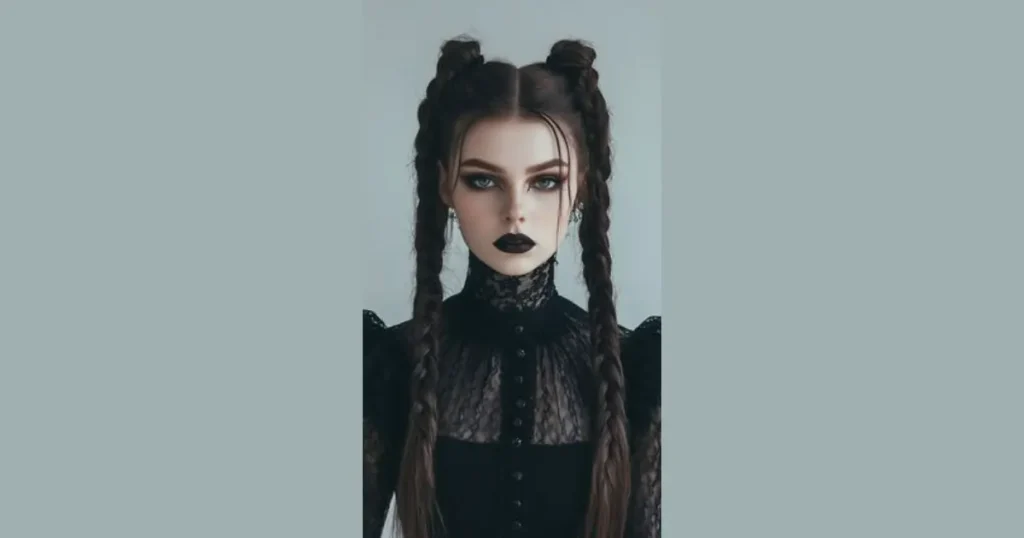 Chic Gothic Wednesday Addams Braided Pigtails