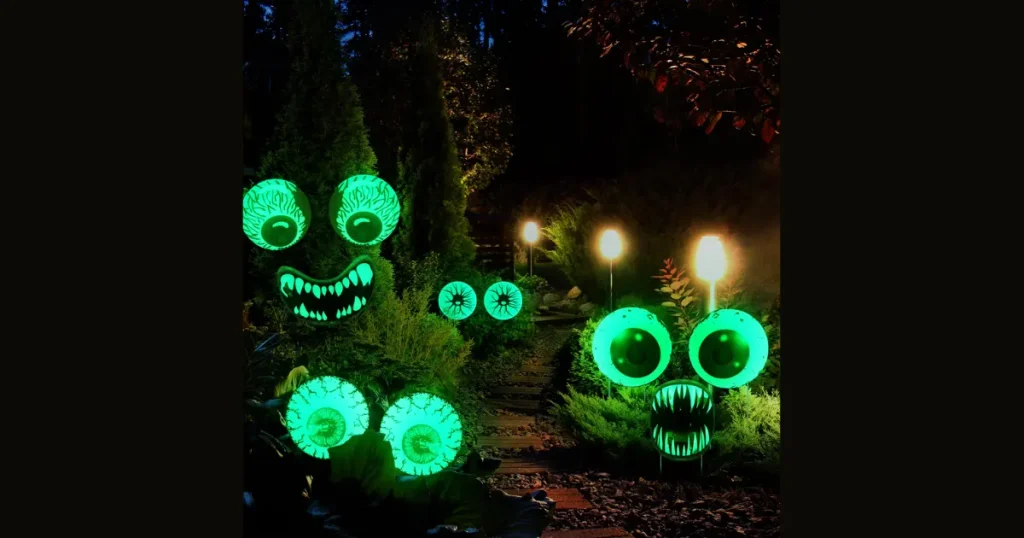 Spooky Bush Glowing Creature Eyes