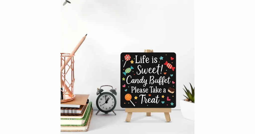 Affordable Hand-Painted Wooden Candy Buffet Plaque