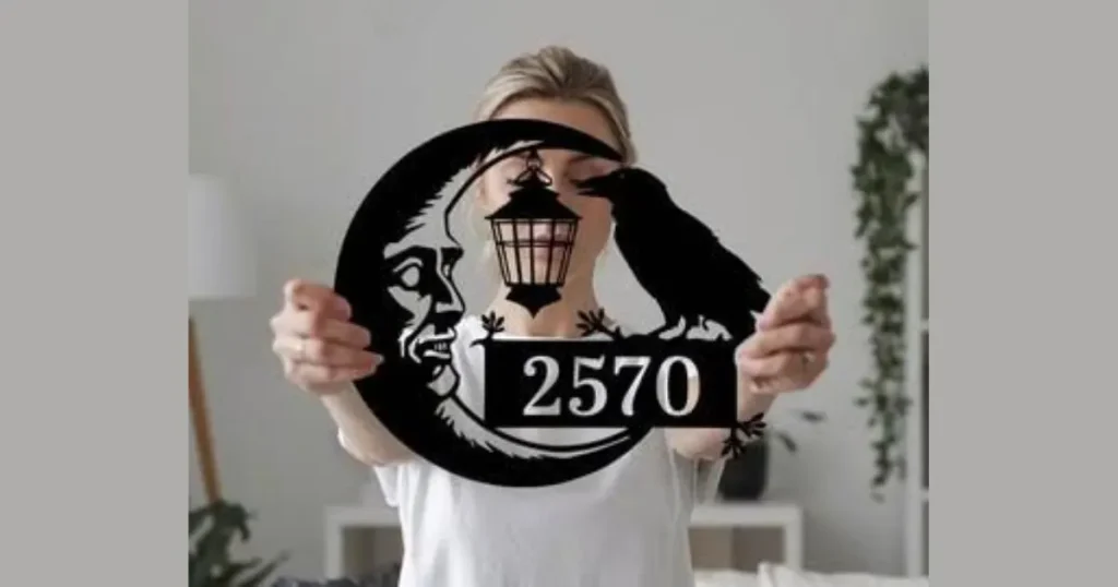 Best Weathered Raven Manor Address Sign