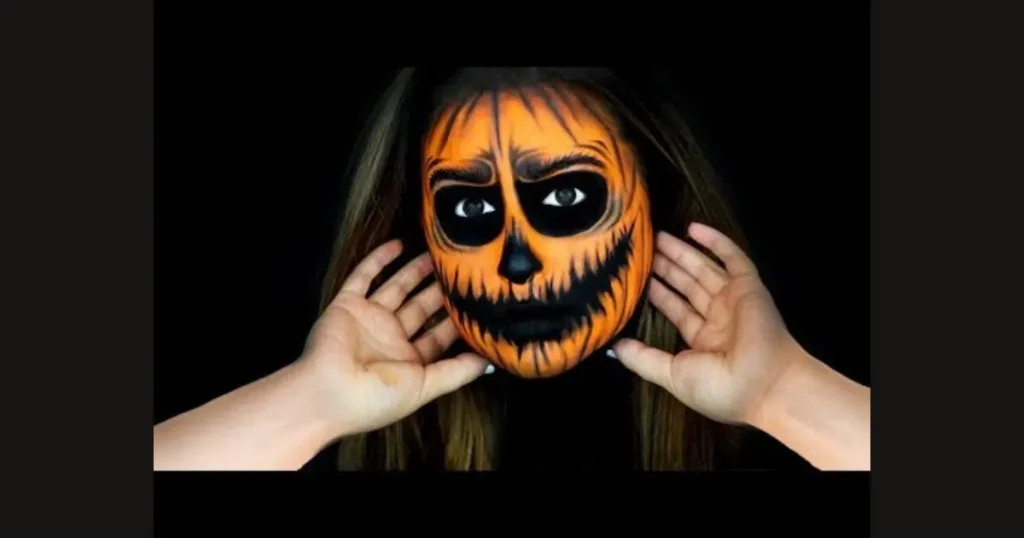 Bold Wicked Jack-o'-Lantern Pumpkin Face Makeup